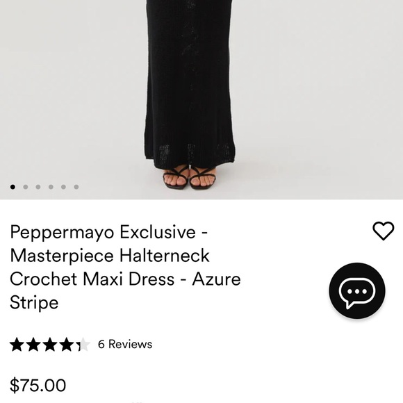 Peppermayo Exclusive - Masterpiece Halterneck Crochet Maxi Dress - Azure Stripe - Picture 2 of 8